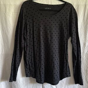 Velvet dot long sleeve shirt